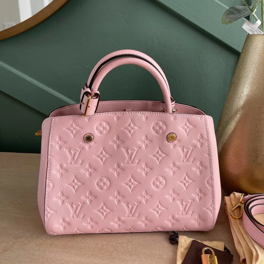 ❌SOLD❌Mint Louis Vuitton Montaigne BB Empreinte Leather Rose Poudre Bag SP1195 - Picture 3 of 15